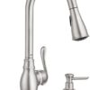 Moen CA87003SRS Single Handle Kitchen Faucet with Pullout Spray from The Anabelle Collection, Spot Resist Stainless