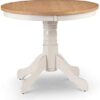 Julian Bowen Davenport Ivory And Oak Round Table And 4 Ivory Davenport Chairs