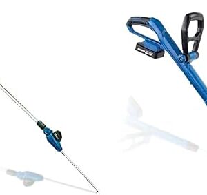 Hyundai 20V Li-Ion Cordless Pole Hedge Trimmer - Long Reach Battery Powered Pole Trimmer & 20v Li-ion Cordless Strimmer, 250mm Trimming Width, 2ah Battery & Charger, Can Extend Up