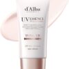 d'alba Piedmont| Italian White Truffle Waterfull Tone-up Sun lotion, Vegan hybrid UV filters tinted sun lotion, glow and brightening sun lotion, safe use for dry and senstivie skin