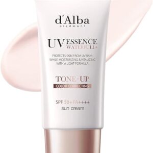 d'alba Piedmont| Italian White Truffle Waterfull Tone-up Sun lotion, Vegan hybrid UV filters tinted sun lotion, glow and brightening sun lotion, safe use for dry and senstivie skin