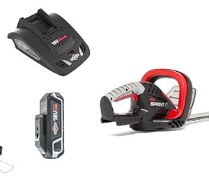Sprint 18V Lithium-Ion Grass Trimmer Kit 18GTK, Powered by Briggs & Stratton, 30cm Cutting Width & 18V Lithium-Ion Hedge Trimmer Body 18HT, Powered by Briggs & Stratton, 51 cm Blade