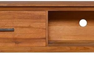 This Item- TV Cabinet 112x30x37 cm Solid Teak Wood-Nice