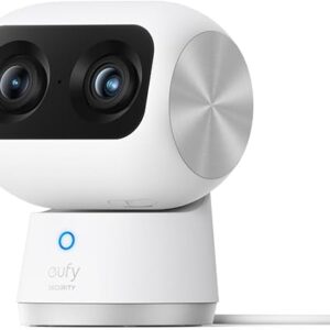 eufy Security Indoor Cam S350 Dual Cameras 4K UHD Indoor Security Camera with 8× Zoom and 360° PTZ, Ideal for Baby Monitor/Pet Camera/Dog Camera/Home Security, Human/Pet AI, Dual-Band Wi-Fi 6