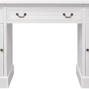 vidaXL Double Pedestal Computer Desk Table Home Office Study Furniture White