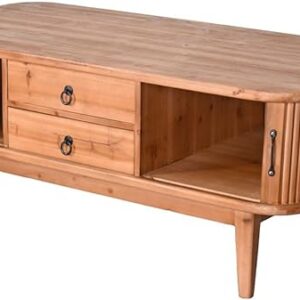 Palazzo Wooden Sideboard 50s Style TV Table Lowboard Brown 118 cm LOF118