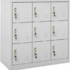 vidaXL 5x Locker Cabinets Home Office School Modern Locker-Style Storage Side Document Cabinet Organiser Cupboard Light Grey Steel