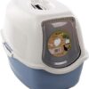 Flamingo Lexie Blue Closed Litter Tray 39 x 56 x 39.4 cm – Easy Clean – Filter That Reduces Bad Odours – Removable Lid