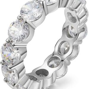 5.00mm 925 Sterling Silver Cubic Zirconia Fashion Ring - Eternity, Engagement, Wedding Band