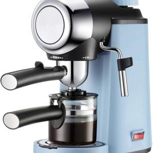 240Ml Espresso Machine,5 Bar Pressure Pump Coffee Maker,800W Espressimo Barista Style Coffee Machine,Light Blue