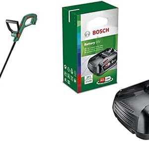 Bosch Cordless Grass Trimmer EasyGrassCut 18V-26 (Without Battery, 18 Volt System, Cutting Diameter: 26 cm, in Carton Packaging) & Home and Garden Battery Pack PBA 18V Black