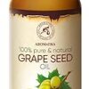 Grapeseed Oil 100ml - Cold Pressed - 100% Pure and Natural - Vitis Vinifera - Italy - Best Benefits for Hair - Face and Skin Care - Massage