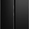 Cookology CSBS460BK 460 Litre Freestanding American Side-by-Side Fridge Freezer, Frost Free, Adjustable Temperature Control with Super Freeze Setting - In Black [Energy Class A]