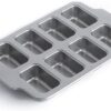 KitchenAid Bakeware Aluminized Steel PFAS-Free Nonstick 8 Mould Mini Cake Tray, Oven Safe, Grey