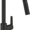 GROHE Start QuickFix – Pull-Out Dual Spray Kitchen Sink Mixer Tap (High U-Spout, 360° Swivel Area, 28 mm Ceramic Cartridge, Tails 3/8 Inch), Easy to Fit with GROHE QuickMount, Matt Black, 306312430