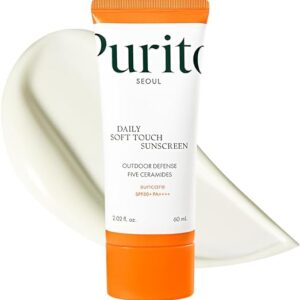 PURITO SEOUL Daily Soft Touch Sunscreen, SPF50+ PA++++, Ceramides, Non White Cast, Water-Resistant UVA & UVB Protection, K-Beauty