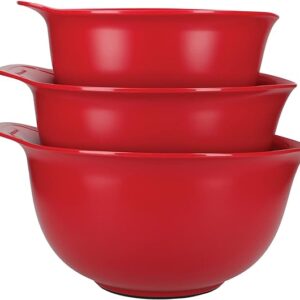 KitchenAid Mixing Bowl Set of 3, Plastic, Dishwasher Safe, Empire Red