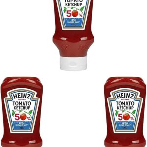 Heinz Tomato Ketchup 50% less sugar and salt, 400ml (Pack of 3)