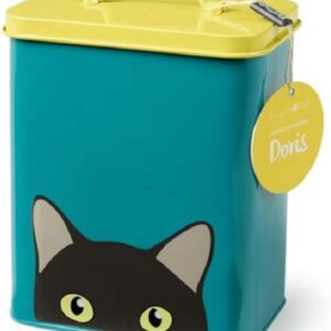 Burgon & Ball Creaturewares Doris Cat GCR/CAT Tin Pet Food Storage, 16.5 cm x 11 cm x 20 cm Size
