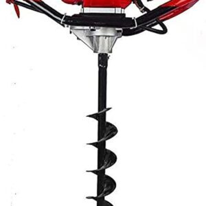 interslife 52cc 2.6kw 1.2l Petrol Earth Auger Post Hole Digger, Ground Drill Fence Post Hole Borer +4" 6" 8" Drils，Pole And Accessories Included