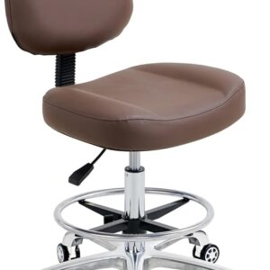 Nazalus Rolling Stool Adjustable Drafting Chair Heavy Duty with Wheels for Office Home Desk Chair Big Size