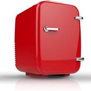 4L Mini Refrigerator Car Home Dual-Purpose Mute Small Outdoor Portable Refrigeration Heating Car Refrigerator,Red