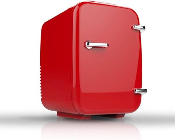 4L Mini Refrigerator Car Home Dual-Purpose Mute Small Outdoor Portable Refrigeration Heating Car Refrigerator,Red