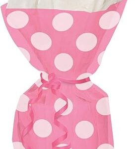 Shatchi 20 Pink Polka Dot Cello Cellophane Bags with Ties Christmas Birthday Mothers Day Hen Party Favour Gift Sweet Decorations