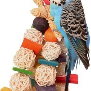 Northern Parrots Willow Wizard Hanging Parrot Toy - Colourful vine and wood toy for Cockatiels, African Greys and Budgies