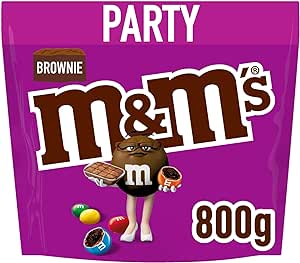 M&M'S Brownie Milk Chocolate Party Bulk Bag, Chocolate Gift & Movie Night Snacks, 800g