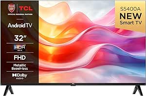 CL 32S5400AFK 32-inch Television, HDR, FHD, Smart TV Powered by Android TV, Bezeless design (Kids Mode, Dolby Audio, compatible with Google assistant) [Energy Class F]