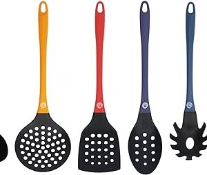 MasterChef Kitchen Utensils Set 6 Piece Cooking Tools Made From Non Scratch, Heat Resistant Material with Stylish Multi Coloured Soft-Touch Handles