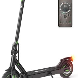 isinwheel Electric Scooter, Peak 500W Motor Electric Scooters Adult, 30KM Long Range, 3 Speed Modes, 8.5 Inch Pneumatic Tires Lightweight Foldable E Scooter, Doual Braking System