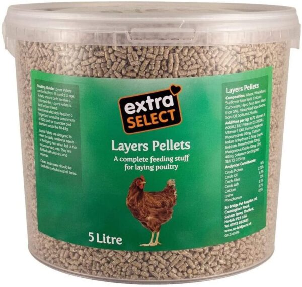 Extra Select Complete Layers Pellets Poultry Feed Tub, 5 Litre