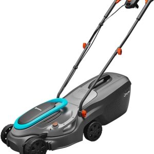 Gardena electric lawn mower PowerMax 32/1200 G2: mower up to 300 m², 1200 W power, 32 cm cutting width, 30 l catch volume, 35 to 65 mm cutting height, ErgoTec handle, foldable (14633-28)