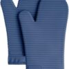 KitchenAid Ribbed Soft Silicone Oven Mitt Set, Blue Willow 2 Count
