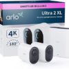 Arlo Ultra 2 XL Security Camera Outdoor, 4K UHD, Wireless CCTV, 12-Month Battery, Colour Night Vision, Weatherproof, Bright Spotlight, 2-Way Audio, 2 Cam Kit, Free Trial of Arlo Secure