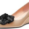 Castamere Women Wedge Mid Heel Close Pointed Toe Slip-on Pumps Court Shoe 5 CM Heels Office Dress Shoes