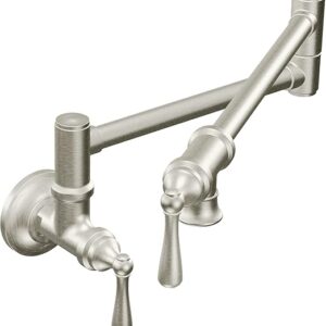 Moen S664SRS Pot Filler Two-Handle Kitchen Faucet, Spot Resist Stainless