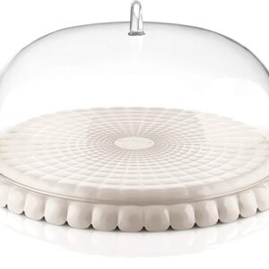 Guzzini - Tiffany, small cake plate set - milk white, Ø 30xh16 cm - 199501156, white