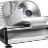 OSTBA SL-518 Electric Deli Food Slicer with Child Lock Protection, Removable 19cm Stainless Steel Blade and Food Carriage, 0-15mm Adjustable Thickness Food Slicer Machine for Meat, Cheese, Bread,150W
