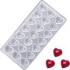 YXHZVON 1 Pcs Chocolate Candy Mold, 21 Grid Polycarbonate Chocolate Mold, Candy Making Mold, 3D Transparent Chocolate Mold for Ice Cubes Chocolate Sweets (Heart Shape)
