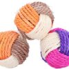 SUNTRADE 6Pcs Cat Toy Sisal Ball Pet Scratching Ball Chew Eco-Friendly Toy Pets Interactive Toy Bite and Wear Resistant(Random Color)