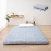 EMOOR Foldable Hybrid Futon Mattress, High-Resilience Urethane Foam 150N with Washable Padded Cover, Single, Tatami Floor Sleeping Mat Pad Topper, Gray