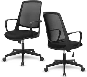 SpecStandard 849 Office Chair with Adjustable Tilt Tension, Breathable Mesh Back - Black