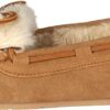 Clarks Holly Folded Tongue Moccasin Slipper Indoor Outdoor House Slippers Burgundy