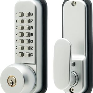 Sterling S2240 Digital Door with 14Push Button and Hold Back Function with Key Over Ride Satin Chrome