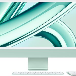 Apple 2023 iMac all-in-one desktop computer with M3 chip: 8-core CPU, 8-core GPU, 24-inch 4.5K Retina display, 8GB unified memory, 256GB SSD storage, matching accessories. Works with iPhone; Green