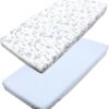 TupTam baby fitted sheet children fitted sheet for baby bed cot pack of 2, Air Balloon Blue, 70 x 140 cm
