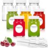 8pcs 2oz Glass Juice Bottles with Lids and Labels, Reusable Small Clear Jar for Juice, Ginger, Wellness Shot, Sample, Travel Portable Mini Bottles with Wide Mouth, Leakproof, Dishwasher Safe Brand: Showvigor